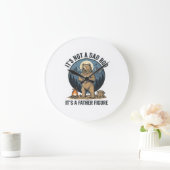 Grappige Vaderfiguur Beer Kamperen Vector Design_1 Grote Klok (Huis)