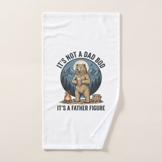 Grappige Vaderfiguur Beer Kamperen Vector Design_1 Handdoek (Handdoek)