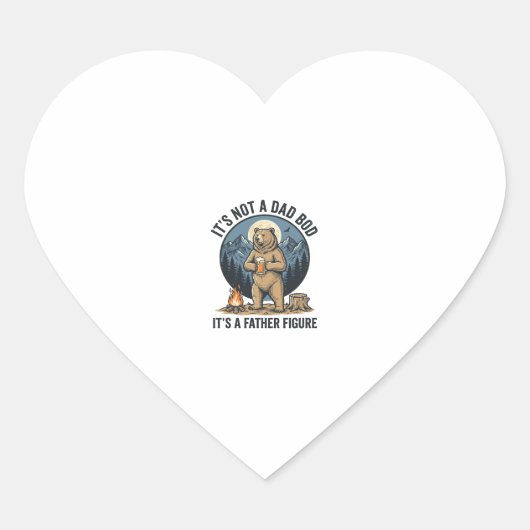 Grappige Vaderfiguur Beer Kamperen Vector Design_1 Hart Sticker (Voorkant)