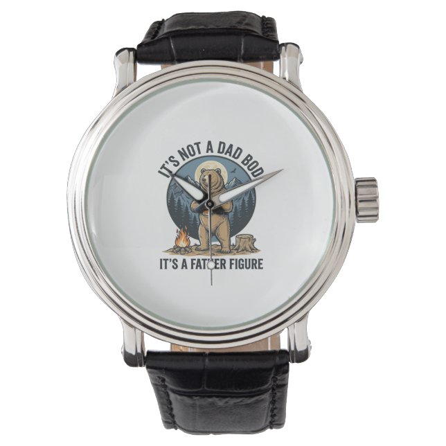 Grappige Vaderfiguur Beer Kamperen Vector Design_1 Horloge (Voorkant)