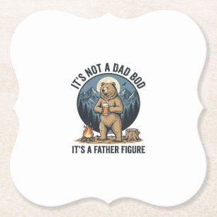 Grappige Vaderfiguur Beer Kamperen Vector Design_1 Kartonnen Onderzetters