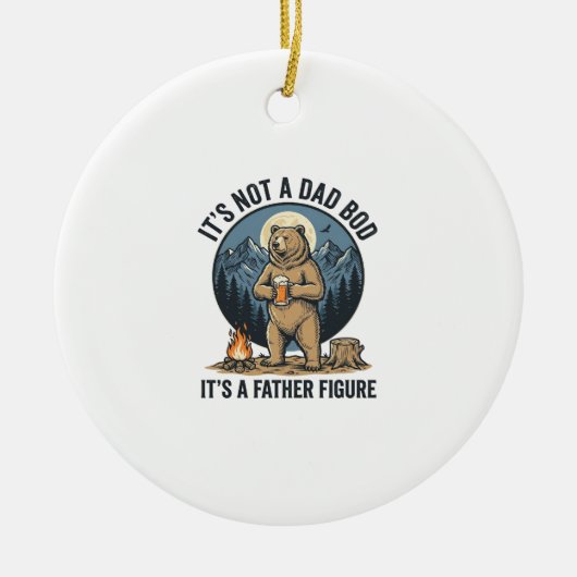 Grappige Vaderfiguur Beer Kamperen Vector Design_1 Keramisch Ornament (Voorkant)