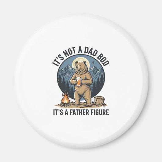 Grappige Vaderfiguur Beer Kamperen Vector Design_1 Magneet (Voorkant)