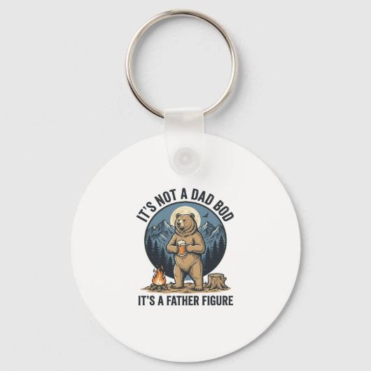 Grappige Vaderfiguur Beer Kamperen Vector Design_1 Sleutelhanger (Voorkant)