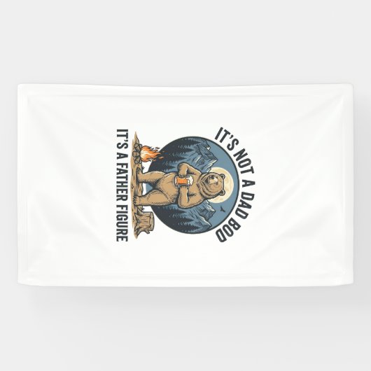 Grappige Vaderfiguur Beer Kamperen Vector Design_1 Spandoek (Horizontaal)