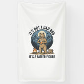 Grappige Vaderfiguur Beer Kamperen Vector Design_1 Spandoek (Verticaal)