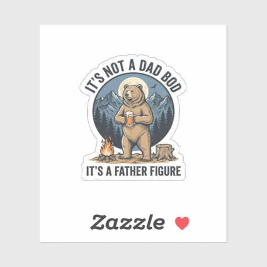 Grappige Vaderfiguur Beer Kamperen Vector Design_1 Sticker (Vel)