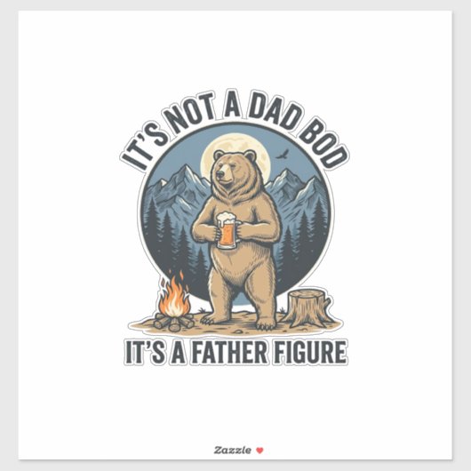 Grappige Vaderfiguur Beer Kamperen Vector Design_1 Sticker (Vel)