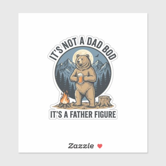 Grappige Vaderfiguur Beer Kamperen Vector Design_1 Sticker (Vel)