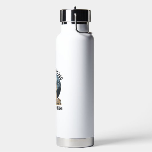 Grappige Vaderfiguur Beer Kamperen Vector Design_1 Waterfles (Links)