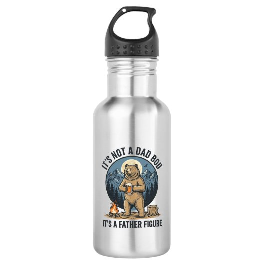 Grappige Vaderfiguur Beer Kamperen Vector Design_1 Waterfles (Voorkant)