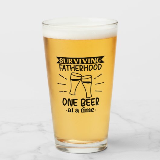 Grappige vaderglazen pint glas (Voorkant gevuld)