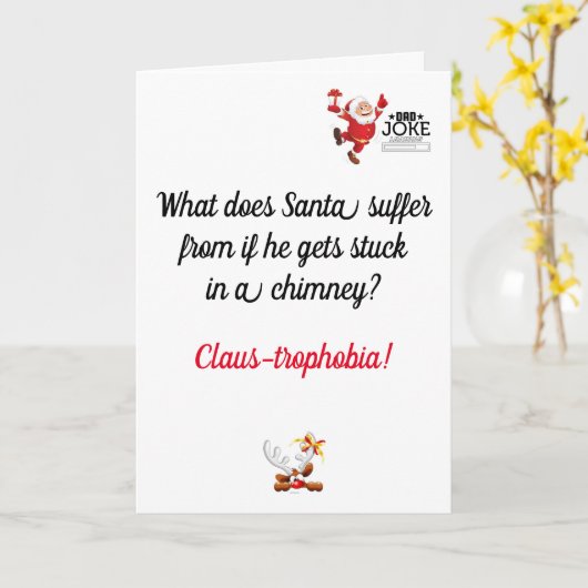 Grappige Vadergrap Kerstkaart Kaart (Gele Bloem)