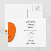 Grappige vadergrap over apen mensen bananen dochte briefkaart (Voorkant / Achterkant)