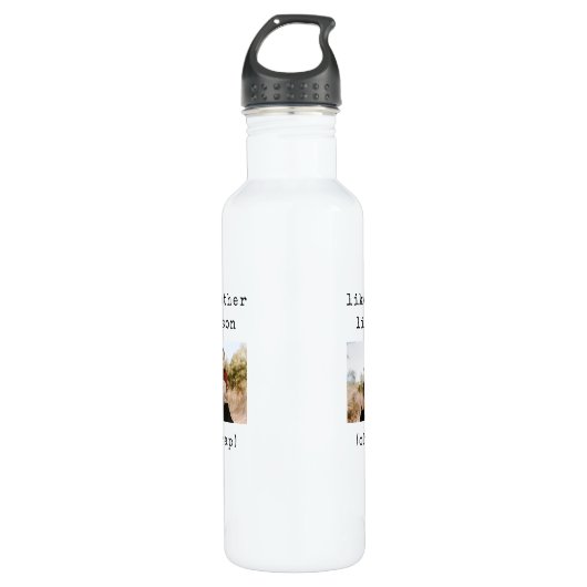 Grappige vaders dag als vader als zoon foto waterfles  (Voorkant)