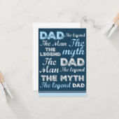 Grappige vaders dagkaarten Typografie Vintage Kaart (Voorkant / Achterkant in situ)