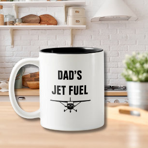 Grappige Vader's Jetbrandstof Cessna Vliegtuig Ver Tweekleurige Koffiemok