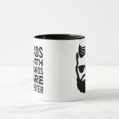 Grappige vaders met baard citaat zwarte grafische mok (Midden)