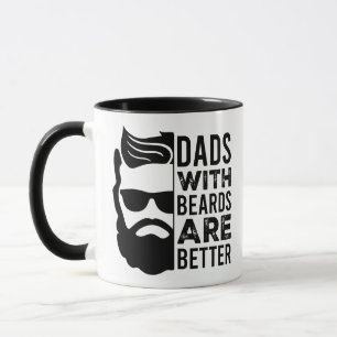 Grappige vaders met baard citaat zwarte grafische  mok
