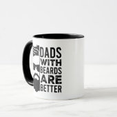 Grappige vaders met baard citaat zwarte grafische mok (Voorkant links)