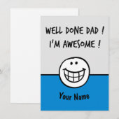 Grappige vadersdagkaarten grapje bedankkaart (Voorkant / Achterkant)