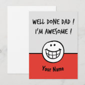 Grappige vadersdagkaarten grapje bedankkaart (Voorkant / Achterkant)