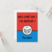 Grappige vadersdagkaarten Koele Humor Kaart (Voorkant / Achterkant in situ)