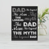 Grappige vadersdagkaarten Zwarte Quote Typografie Bedankkaart (Staand voorkant)