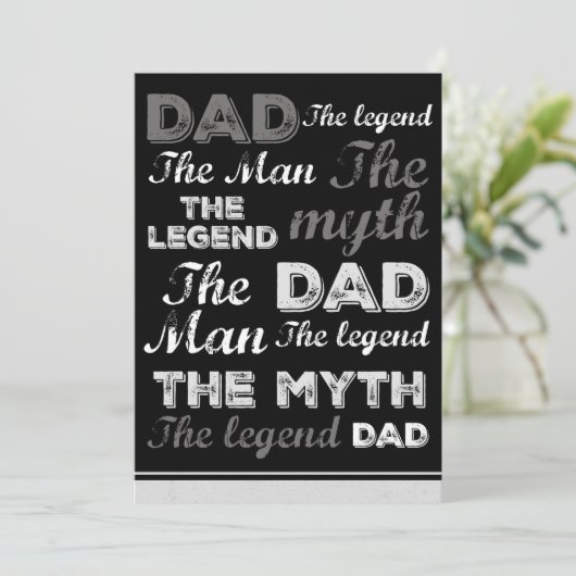 Grappige vadersdagkaarten Zwarte Quote Typografie Bedankkaart (Staand voorkant)