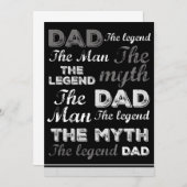 Grappige vadersdagkaarten Zwarte Quote Typografie Bedankkaart (Voorkant / Achterkant)