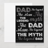 Grappige vadersdagkaarten Zwarte typografie met ci Bedankkaart (Voorkant / Achterkant)