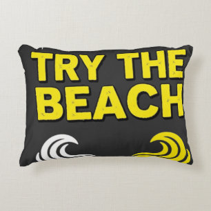 Grappige vakantie aan het strand accent kussen