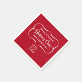 Grappige vakantie bakken familie monogram servet (Hoek)