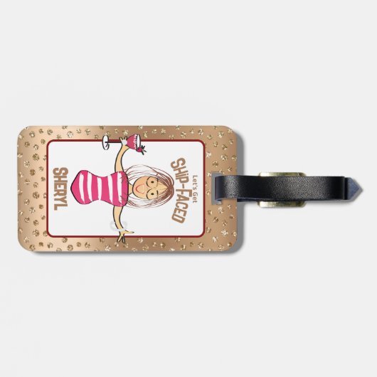 Grappige Vakantie Cruise Meisjes Trip Weekend Spar Bagagelabel (Achterkant horizontaal)