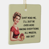 Grappige vakantie gastvrouw geschenken kerstmis ni keramisch ornament (Rechts)