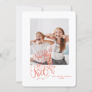 Grappige vakantie Kaart script belettering Naughty