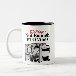 Grappige Vakantie Kantoor Cubic Coffee PTO Memes W Tweekleurige Koffiemok