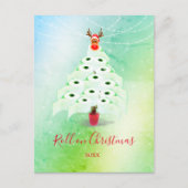 Grappige Vakantie Kerstmis Toilet Roll Tree Green Briefkaart (Voorkant)