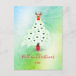 Grappige Vakantie Kerstmis Toilet Roll Tree Green Briefkaart