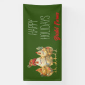 Grappige vakantie kippen  spandoek (Verticaal)