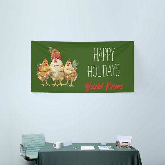 Grappige vakantie kippen  spandoek (Beurs)