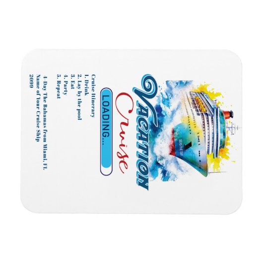 Grappige vakantie laden cruise schip deur magneet (Horizontaal)