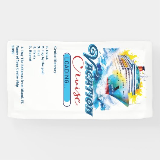 Grappige vakantie laden cruise schip deur spandoek (Horizontaal)