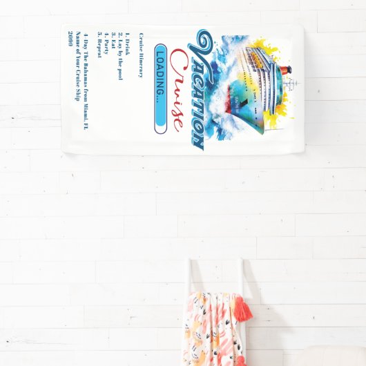 Grappige vakantie laden cruise schip deur spandoek (Insitu)