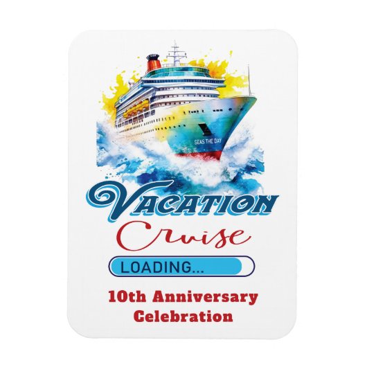 Grappige vakantie laden Jubileum Cruise Magneet (Verticaal)