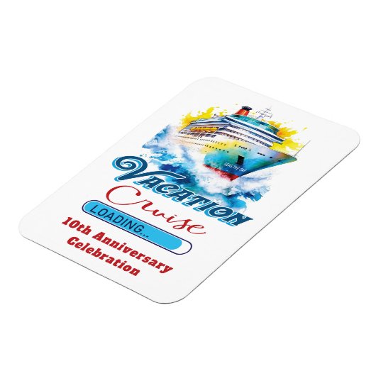 Grappige vakantie laden Jubileum Cruise Magneet (Linkerzijde)
