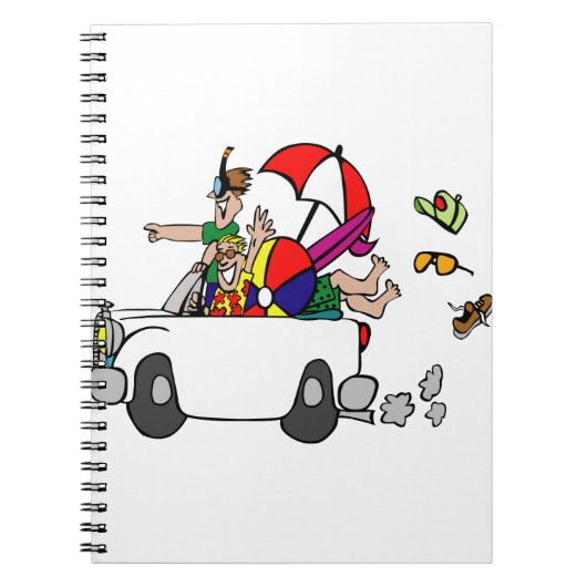 grappige vakantie met cartoon auto notitieboek (Voorkant)