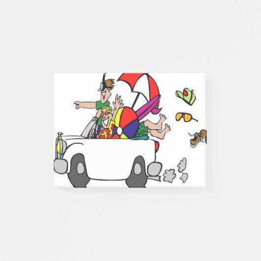grappige vakantie met cartoon auto post-it® notes (Voorkant)