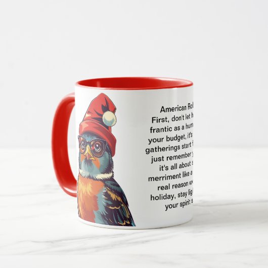 Grappige vakantie overlevingstips van een Amerikaa Mok (Voorkant links)