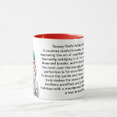 Grappige vakantie overlevingstips van een besneeuw mok (Midden)